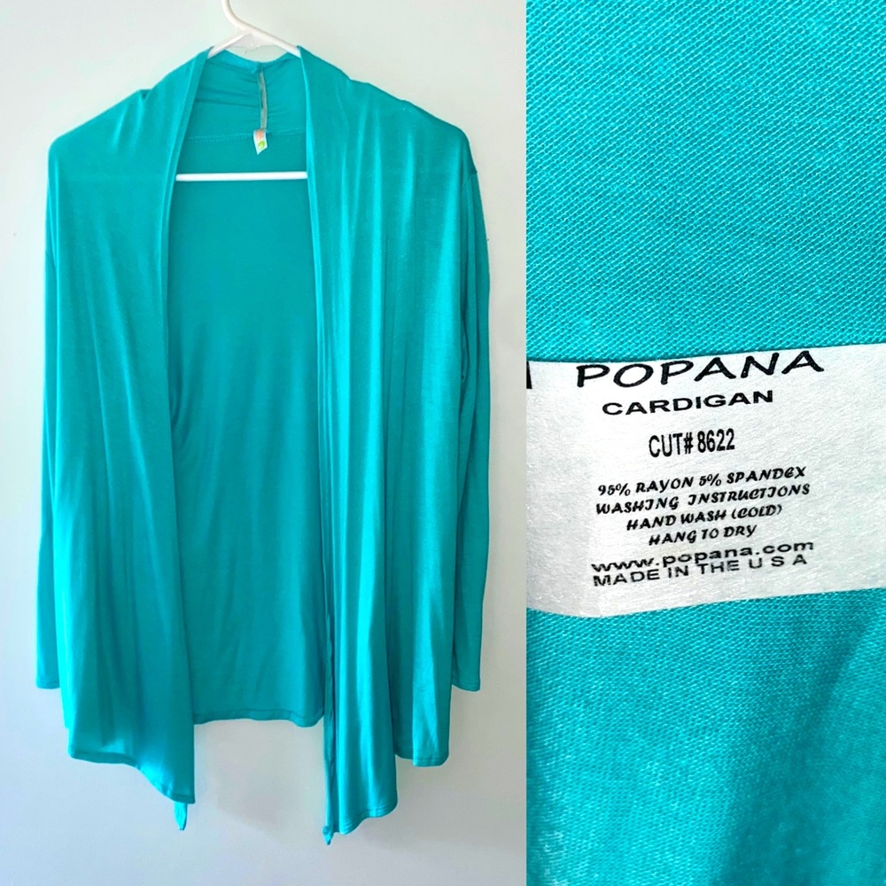 Popana Light BLUE Cardigan NWOT